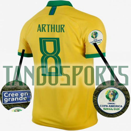 Brazil Arthur 2019 Copa America Home Jersey Players