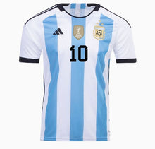 Load image into Gallery viewer, MESSI 3 Star Argentina Home Soccer Jersey Oficial World Champions AEROREADY