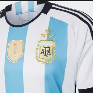 MESSI 3 Star Argentina Home Soccer Jersey Oficial World Champions AEROREADY