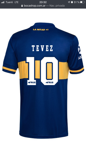 TEVEZ Boca Juniors Shirt 2020 Home Adidas
