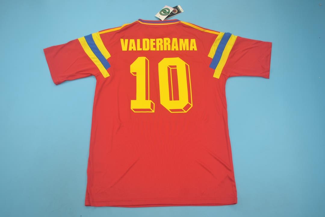 Vintage Colombia home soccer jersey World Cup 1998 Valderrama #10